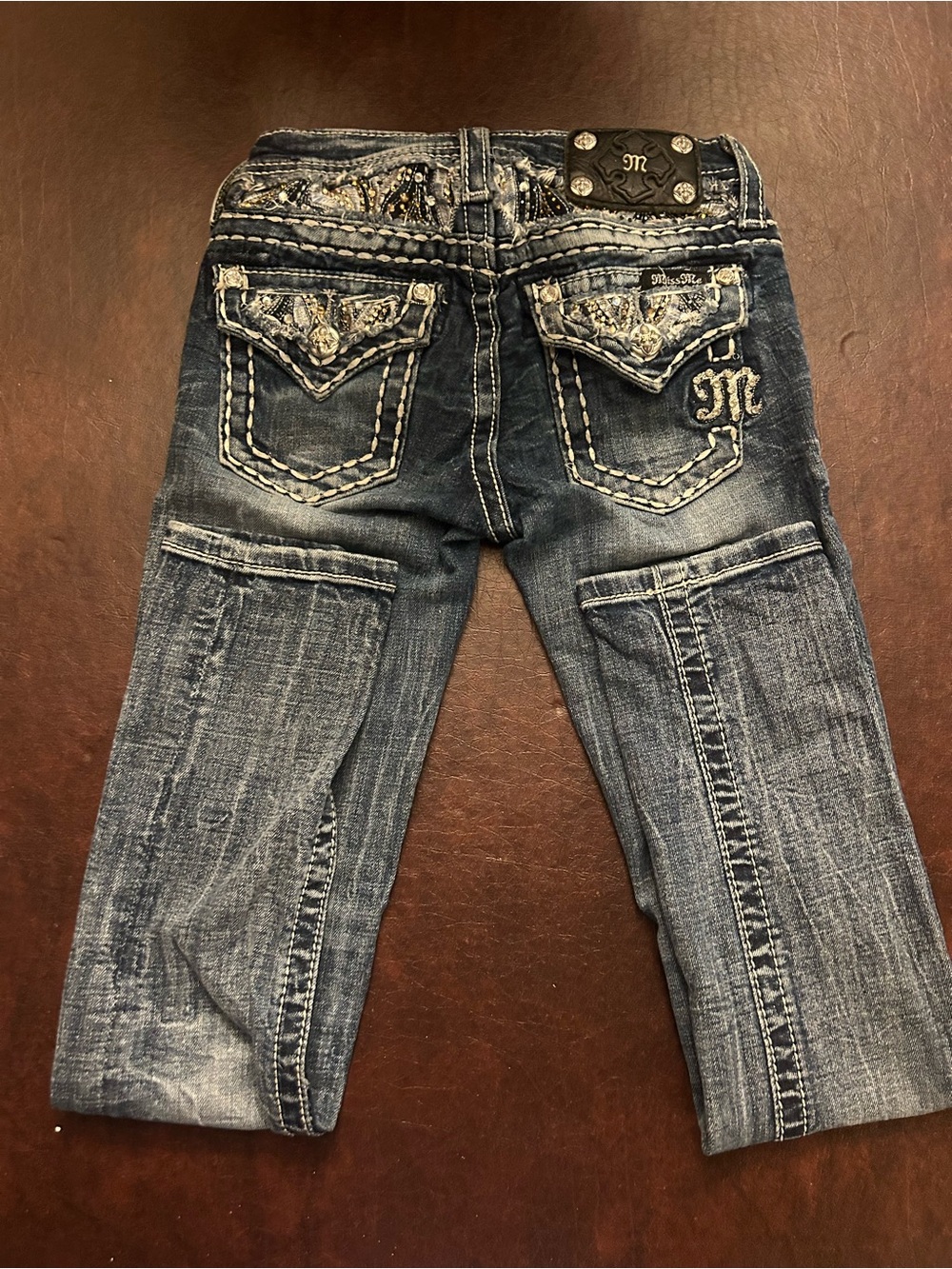 Miss Me Dark Blue Embellished Girls Jeans